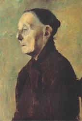 Retrato de una anciana de perfil